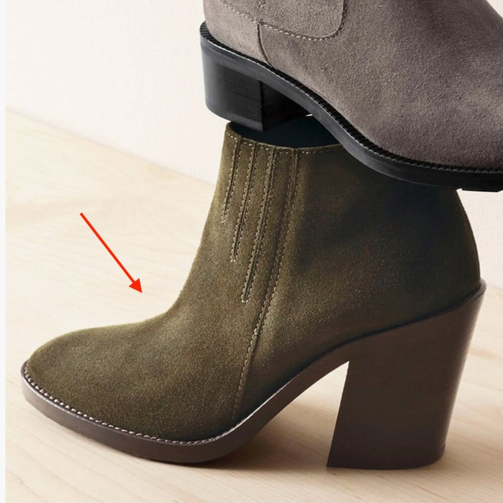 Aquatalia Loren Weatherproof Bootie - Olive Green Suede (Size 6.5)